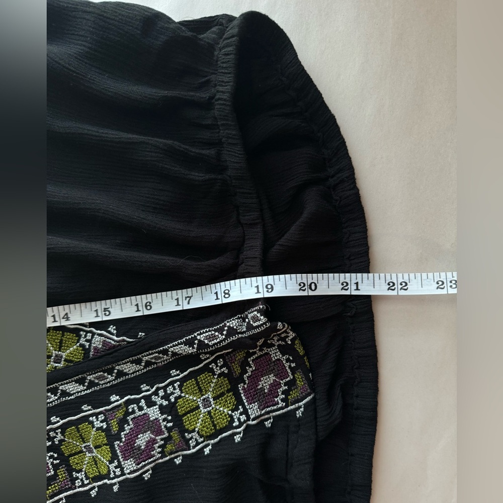 Free People Black Woman's Luca Embroidered Boho Top, Size M - Picture 7 of 8